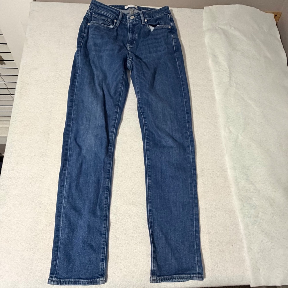 LOFT Curvy Super Soft Girlfriend Jeans Medium Wash Blue Size 25 0